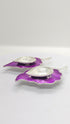 Pure Silver Fancy Diya Leaf Pattern Purple 30.16g